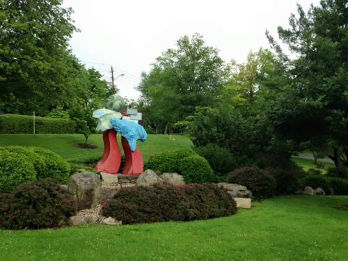 The sculpture in the New Paltz Peace Park